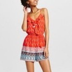womens small red xhilaration romper